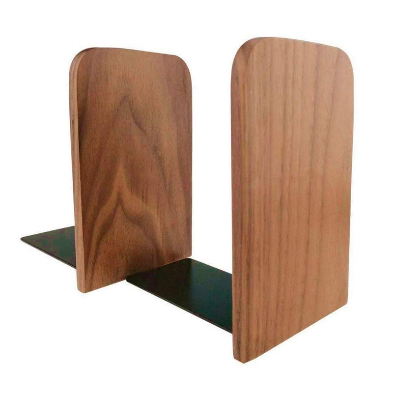 Bamber Wood Bookends, Decorative Bookends for Shelves Heavy Books, Office Book Stand, Black Walnut, H6.7 x W4.7 x L3.9 - Image 2